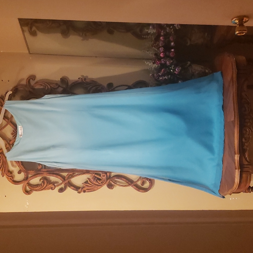 Victoria Holly Teal Ombre Sun Dress